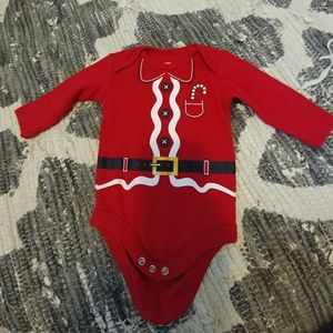 0 to 3 months Santa Christmas onesie outfit